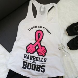 Barbells For Boobs Racerback Workout Shirt Medium